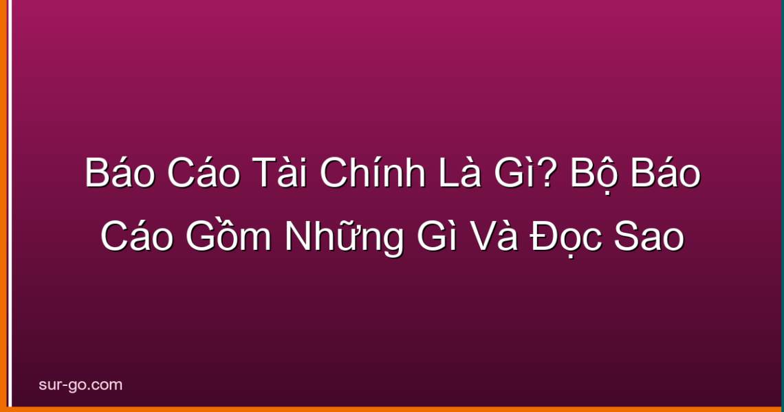 Báo Cáo Tài Chính Là Gì? Bộ Báo Cáo Gồm Những Gì Và Đọc Sao