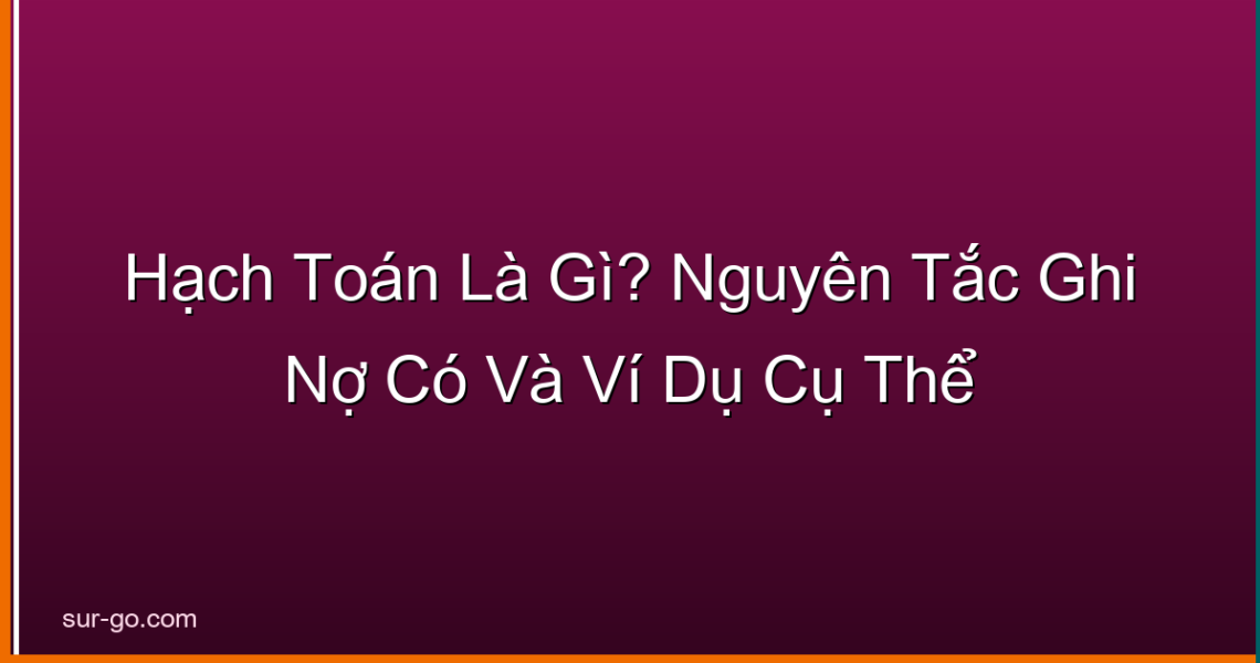 Hạch Toán Là Gì? Nguyên Tắc Ghi Nợ Có Và Ví Dụ Cụ Thể