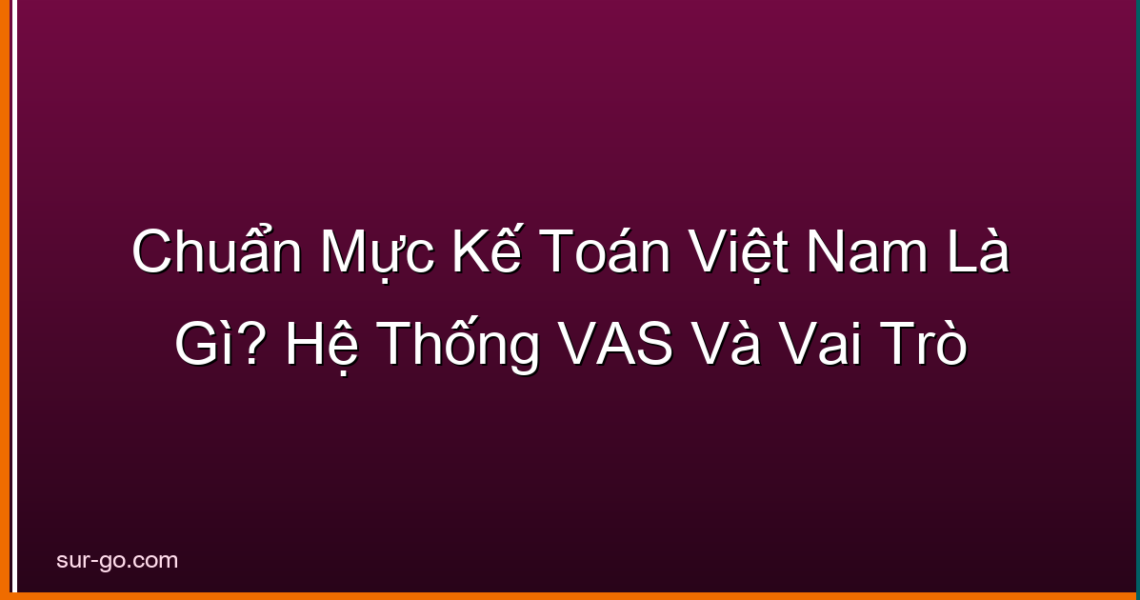 Chuẩn Mực Kế Toán Việt Nam Là Gì? Hệ Thống VAS Và Vai Trò